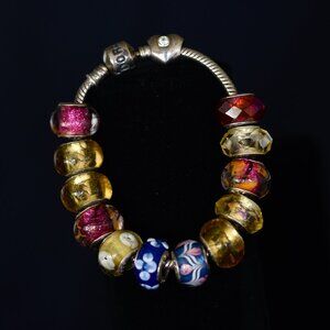 Pandora Sterling Silver Charm Bracelet With Two Pandora Charms - 925